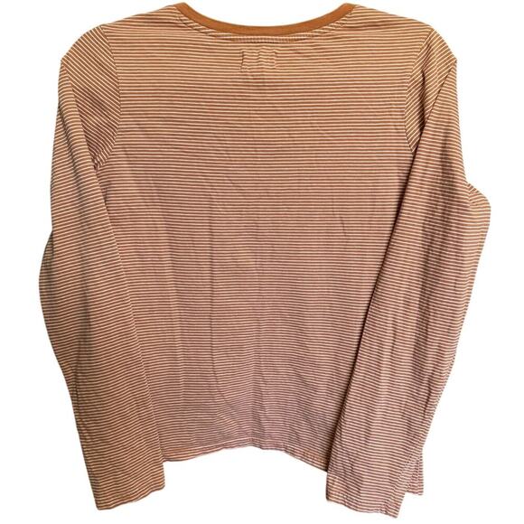 Pact Softspun V Neck Long Sleeve Tee Shirt Organic Cotton Striped Size Small - Picture 11 of 15